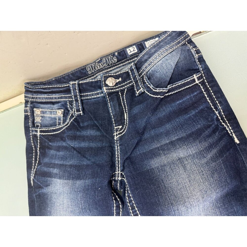 Miss Me Jeans Girls Size 12 Skinny Y2K Stretch Rhinestone Low Rise 26 W 27 L - Picture 11 of 11
